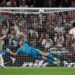 Harry Kane of England shoots and misses a penalty kick during the UEFA Nations League 2026/27 group phase match between England and Spain (Photo by Mike Hewitt/Getty Images)
