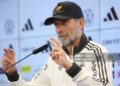 Jürgen Klopp, head coach of Germany, speaks to the media during the presentation of the German UEFA Nations League squad (Photo by Alex Grimm/Getty Images)