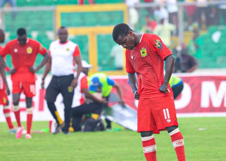 Kotoko players react after loss to Aduana Photo Courtesy: GPL