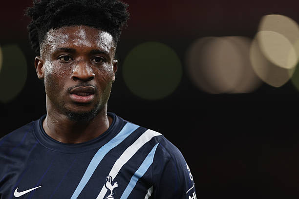 Mohammed Kudus of Tottenham Hotspur during the Carabao Cup Third Round match between Liverpool and Tottenham Hotspur at Anfield on September 15, 2026 in Liverpool, England. (Photo by Michael Regan/Getty Images)