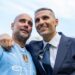 Pep Guardiola with Shieck