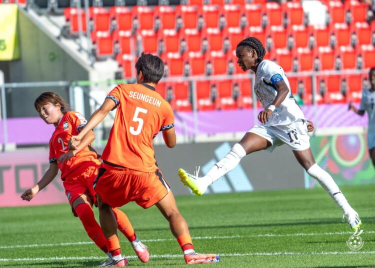 Shot from Black Princesses 3-1 win over South Korea at Under 20 Women's World Cup Photo Courtesy: GFA