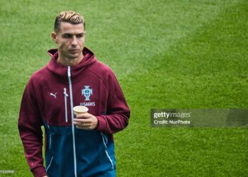Cristiano Ronaldo of Portugal attends a national team training session at Eleda Stadion in Malmo, Sweden, on September 29, 2026. Portugal is based in Malmo ahead of its Nations League match against Denmark (Photo by Kristian Tuxen Ladegaard Berg/NurPhoto via Getty Images)