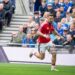 Luke Shaw of Manchester United in action during the Premier League 2026/27 match between Everton and Manchester United (Photo by Ash Donelon/Manchester United via Getty Images)