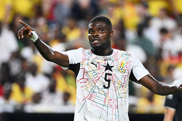 Thomas Partey #5 of Ghana appeals for a corner kick during the second half of a FIFA World Cup 2026 Round Of 32 match between Colombia and Ghana at Kansas City Stadium on July 3, 2026 in Kansas City, Missouri. (Photo by Bill Barrett/ISI Photos/ISI Photos via Getty Images)