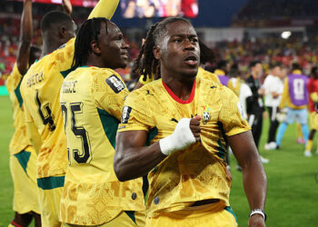 Brandon Thomas-Asante #10 of Ghana celebrates the team's 1-0 victory in the FIFA World Cup 2026 Group L match between Ghana and Panama at Toronto Stadium on June 17, 2026 in Toronto, Ontario. (Photo by Ezra Shaw - FIFA/FIFA via Getty Images)