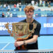 BEIJING, CHINA - OCTOBER 01: Jannik Sinner of Italy poses with his trophy during the medal ceremony after winning the Men's Singles final match against Learner Tien of the United States on day 10 of 2025 China Open at National Tennis Center on October 01, 2025 in Beijing, China. (Photo by Lintao Zhang/Getty Images)