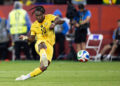 TORONTO, CANADA - JUNE 17: Brandon Thomas-Asante #10 of Ghana shoots the ball during the FIFA World Cup 2026 Group L match between Ghana and Panama at Toronto Stadium on June 17, 2026 in Toronto, Canada. (Photo by Thiago Szwarc/ISI Photos/ISI Photos via Getty Images)