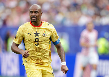 PHILADELPHIA, UNITED STATES - JUNE 27: Jordan Ayew of Ghana during the World Cup match between Croatia v Ghana at the Philadelphia Stadium on June 27, 2026 in Philadelphia United States (Photo by Marcel Bonte/Soccrates/Getty Images)