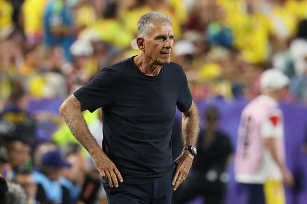 Ghana's Portuguese head coach Carlos Queiroz gestures during the 2026 World Cup round of 32 football match between Colombia and Ghana at the Kansas City Stadium in Kansas City on July 3, 2026. (Photo by Odd ANDERSEN / AFP via Getty Images)
