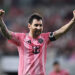MIAMI, FLORIDA - AUGUST 29: Lionel Messi #10 of Inter Miami CF celebrates scoring his team's second goal during the MLS match between Inter Miami CF and CF Montreal at Nu Stadium on August 29, 2026 in Miami, Florida. (Photo by Carmen Mandato/Getty Images)