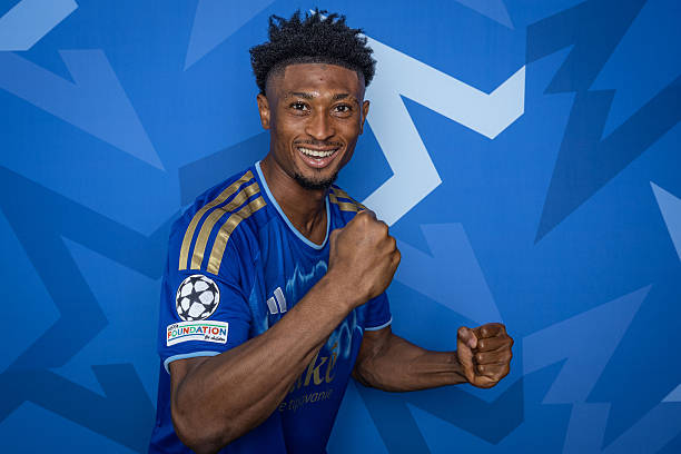 BRATISLAVA, SLOVAKIA - SEPTEMBER 1: Rahim Ibrahim poses during the official UEFA Champions League 2026/27 portrait session on September 1, 2026 in Bratislava, Slovakia. (Photo by Nathan Zentveld - UEFA/UEFA via Getty Images)