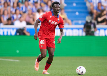 VITORIA-GASTEIZ, SPAIN - SEPTEMBER 06: Rockson Yeboah of CA Osasuna controls the ball during the LaLiga EA Sports 2026/27 match between Deportivo Alaves and CA Osasuna at Estadio de Mendizorroza on September 06, 2026 in Vitoria-Gasteiz, Spain. (Photo by Ibai Tudanca/Quality Sport Images/Getty Images)