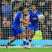 MANCHESTER, ENGLAND - SEPTEMBER 16: Jaouen Hadjam of Brighton and Hove Albion and Charalampos Kostoulas of Brighton and Hove Albion celebrate Brighton 1st goal during the Carabao Cup Third Round match between Manchester United and Brighton & Hove Albion at Old Trafford on September 16, 2026 in Manchester, England. (Photo by Nigel French/Sportsphoto/Allstar via Getty Images)