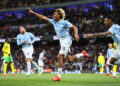 MANCHESTER, ENGLAND - SEPTEMBER 17: Floyd Samba of Manchester City celebrates after scoring their first goal during the Carabao Cup Third Round match between Manchester City and Norwich City at Etihad Stadium on September 17, 2026 in Manchester, England. (Photo by Alex Livesey - Danehouse/Getty Images)