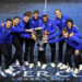 LONDON, ENGLAND - SEPTEMBER 27: Team Europe celebrate with the trophy on court after victory on day three of Laver Cup 2026 at The O2 on September 27, 2026 in London, England. (Photo by Tom Dulat/Getty Images for Laver Cup)