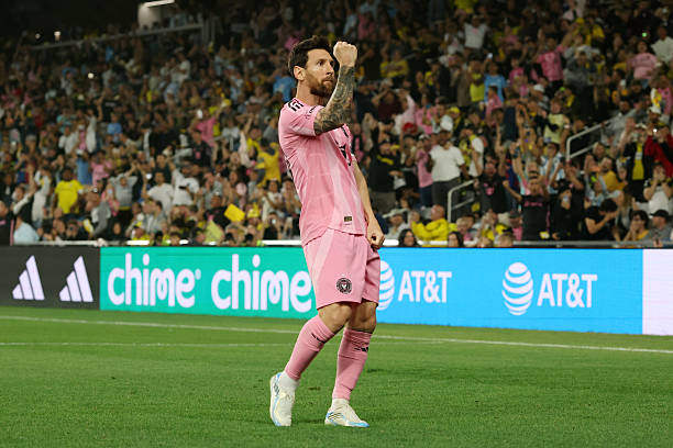 COLUMBUS, OHIO - SEPTEMBER 27: Lionel Messi #10 of Inter Miami CF celebrates scoring his team's first goal during the MLS match between Columbus Crew and Inter Miami CF at ScottsMiracle-Gro Field on September 27, 2026 in Columbus, Ohio. (Photo by Andy Lyons/Getty Images)