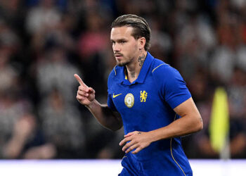 Mykhailo Mudryk of Chelsea enters the pitch as a substitute during the Pre-Season Friendly match between Chelsea and Juventus at Kai Tak Sports Park on August 05, 2026 in Hong Kong, China. (Photo by Darren Walsh/Chelsea FC via Getty Images)