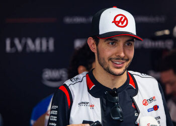 Esteban Ocon of France and Haas F1 Team answers questions in the TV media pen during the F1 Grand Prix of Azerbaijan at Baku City Circuit on September 26, 2026 in Baku, Azerbaijan. (Photo by Jayce Illman/Getty Images)