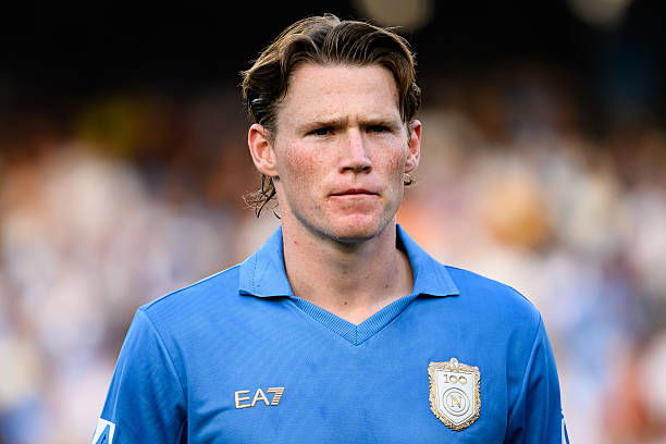Scott McTominay of SSC Napoli looks on during the Serie A 2025/2026 football match between SSC Napoli and Como 1907. Como won 2-1 over Napoli. (Photo by Andrea Staccioli/Insidefoto/LightRocket via Getty Images)