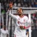 Bradley Barcola of Liverpool celebrates after scoring their team's fifth goal and their third for a hattrick during the UEFA Champions League 2026/27 League Phase MD2 match between LASK and Liverpool FC (Photo by Liverpool FC/Liverpool FC via Getty Images)