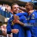 Jordan Henderson of Chelsea celebrates scoring his team’s fifth goal with Joao Pedro during the Premier League 2026/27 match between Chelsea FC and AFC Bournemouth (Photo by Darren Walsh/Chelsea FC via Getty Images)