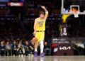 Luka Doncic #77 of the Los Angeles Lakers calls a play during the first half of a game against the Golden State Warriors (Photo by Sean M. Haffey/Getty Images)