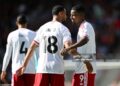 Alexander Isak of Liverpool celebrates scoring his team’s first goal with teammate Cody Gakpo during the Premier League 2026/27 match between AFC Bournemouth and Liverpool FC (Photo by Mike Hewitt/Getty Images)