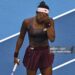 USA's Coco Gauff reacts after a point against Belgium's Elise Mertens during their women's singles match at the China Open (Photo by Pedro PARDO / AFP via Getty Images)