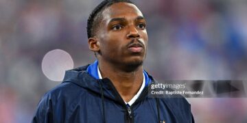 France's Jérémy JACQUET prior to the UEFA Nations League football match between France and Italy (Photo by Baptiste Fernandez/Icon Sport via Getty Images)