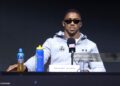 Anthony Joshua looks on during the announcement for the upcoming Tyson Fury vs. Anthony Joshua fight (Photo Courtesy: Getty Images)