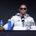 Anthony Joshua looks on during the announcement for the upcoming Tyson Fury vs. Anthony Joshua fight (Photo Courtesy: Getty Images)