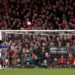 Wesley Fofana of Chelsea misses a penalty during the shootout during the Carabao Cup Fourth Round match between Liverpool and Chelsea (Photo by Carl Recine/Getty Images)