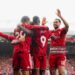 Alexander Isak, Bradley Barcola and Cody Gakpo of Liverpool during the Premier League 2026/27 match between Liverpool FC and Brighton & Hove Albion (Photo by Liverpool FC/Liverpool FC via Getty Images)