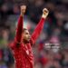 Ronald Araujo of Liverpool celebrates after the Premier League 2026/27 match between Liverpool FC and Brighton & Hove Albion at Anfield on October 25, 2026 in Liverpool, England. (Photo by Jan Kruger/Getty Images)