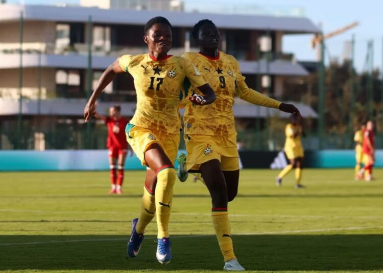 Black Maidens celebrate goal against Canada at U-17 Women's World Cup Photo Courtesy: FIFA