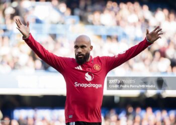 Bryan Mbeumo of Manchester United reacts during the Premier League 2026/27 match between Chelsea FC and Manchester United (Photo by Pedro Porru/MB Media/Getty Images)