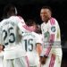 Kylian Mbappe of Real Madrid celebrates scoring his team’s first goal with teammate Yan Diomande during the LaLiga EA Sports 2026/27 match between FC Barcelona and Real Madrid (Photo by Alex Caparros/Getty Images)