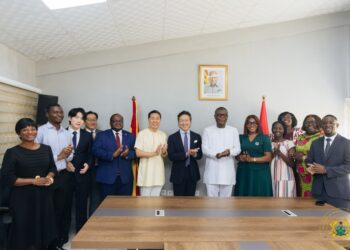Kofi Adams with members of the Hyundai Group