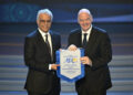 FIFA president Gianni Infantino (R) poses with Sheikh Salman bin Ibrahim al-Khalifa (L), president of the Asian Football Confederation (AFC), during the AFC Annual Awards 2023 ceremony in Seoul on October 29, 2024. (Photo by JUNG YEON-JE / AFP) (Photo by JUNG YEON-JE/AFP via Getty Images)