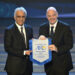 FIFA president Gianni Infantino (R) poses with Sheikh Salman bin Ibrahim al-Khalifa (L), president of the Asian Football Confederation (AFC), during the AFC Annual Awards 2023 ceremony in Seoul on October 29, 2024. (Photo by JUNG YEON-JE / AFP) (Photo by JUNG YEON-JE/AFP via Getty Images)