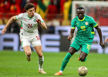 Rabat, Morocco - January 18: Senegal's Sadio Mane running with the ball chased by Morocco's Neil El Aynaoui during the Africa Cup Of Nations Final match between Senegal and Morocco at Prince Moulay Abdellah Stadium on January 18, 2026 in Rabat, Morocco. (Photo by Torbjorn Tande/DeFodi Images/DeFodi via Getty Images)