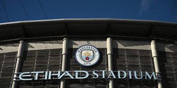 The Etihad Stadium, the home ground of Manchester City football club, is pictured in Manchester, north-west England on September 30, 2026. The Premier League said on September 29 that Manchester City have been found guilty of serious breaches of the Premier League's financial rules over a nine-season period between 2009 and 2018. (Photo by Oli SCARFF / AFP via Getty Images)