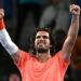 Spain's Carlos Alcaraz celebrates his victory against compatriot Jaume Munar in their men's singles semi-final tennis match at the ATP Tour Japan Open Tennis Championships at the Ariake Tennis Forest Park in Tokyo on October 5, 2026. (Photo by Rie KIKUCHI / AFP via Getty Images)