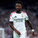 MADRID, SPAIN - OCTOBER 10: Vinicius Junior of Real Madrid looks on during the LaLiga EA Sports 2026/27 match between Real Madrid and Villarreal CF at Estadio Santiago Bernabeu on October 10, 2026 in Madrid, Spain. (Photo by Angel Martinez/Getty Images)