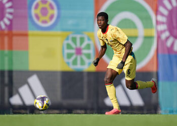 BAKU, AZERBAIJAN - OCTOBER 26: A player of Ghana runs with the ball during the FIFA Under-15 World Cup & Festival 2026 match between Ghana and Bahamas on October 26, 2026 in Baku, Azerbaijan. (Photo by Fabio Deinert - FIFA/FIFA via Getty Images)