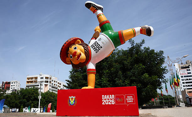 DAKAR, SENEGAL - OCTOBER 28: Ayo the official mascot of the Youth Olympic Games (YOG) Dakar 2026 is seen prior to the Dakar 2026 Summer Youth Olympic Games on October 28, 2026 in Dakar, Senegal. (Photo by Francois Nel/Getty Images)