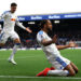 Dominic Calvert-Lewin of Leeds United celebrates scoring his team’s first goal during the Premier League 2026/27 match between Leeds United and Manchester United at Elland Road on October 18, 2026 in Leeds, England. (Photo by Stu Forster/Getty Images)