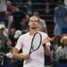 Germany's Alexander Zverev celebrates after winning against France's Quentin Halys during their men's singles match at the Shanghai Masters tennis tournament in Shanghai on October 11, 2026. (Photo by Hector RETAMAL / AFP via Getty Images)